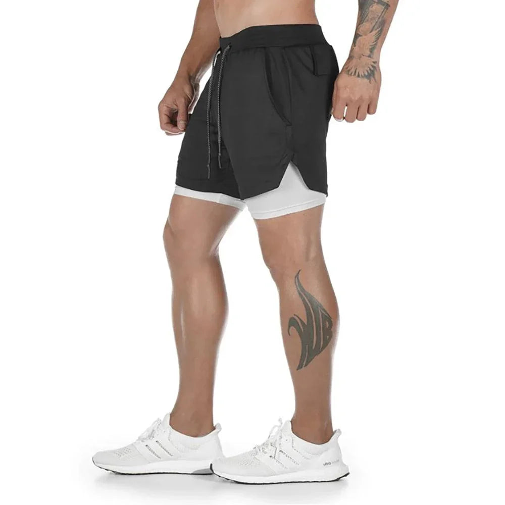 Shorts Dry Fit 2 em 1 - Corrida Academia e Treino