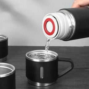 Garrafa Térmica Premium 500ml - Café Quente Sempre com Você (Ganhe 2 Xícaras + Caixa Para Presente)
