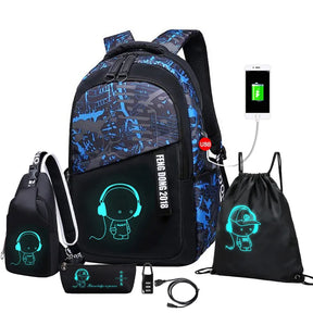 Mochila Escolar Masculina + Shoulder Bag de Brinde