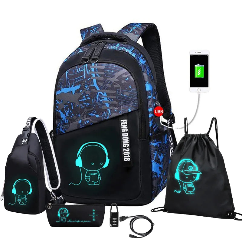 Mochila Escolar Masculina + Shoulder Bag de Brinde