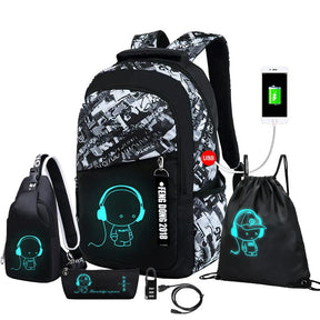 Mochila Escolar Masculina + Shoulder Bag de Brinde
