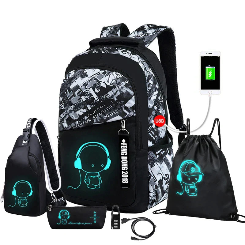 Mochila Escolar Masculina + Shoulder Bag de Brinde