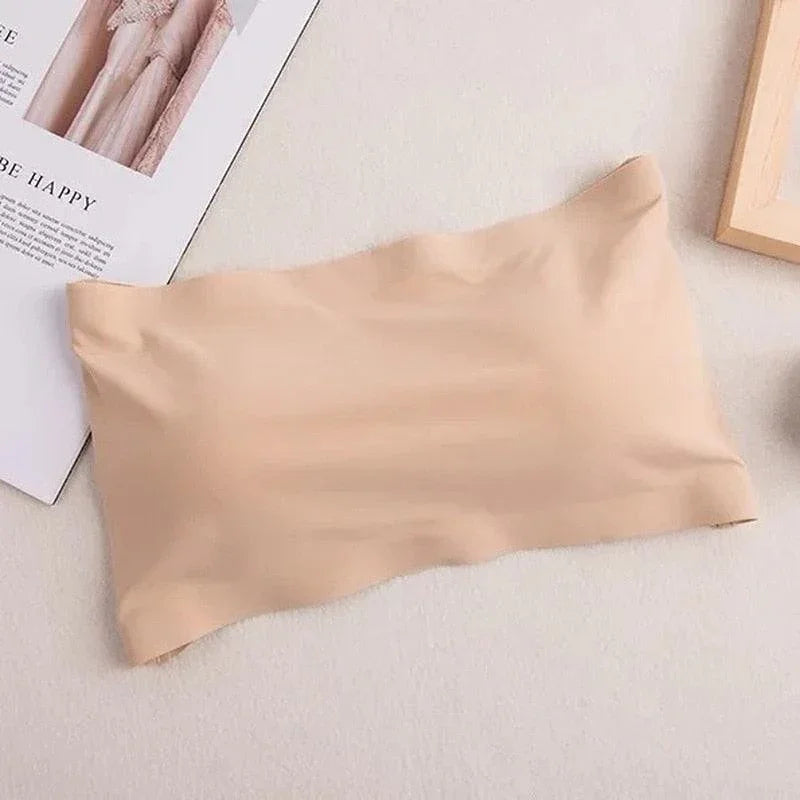Sutiãs Sem Alça em Seda Gelo / Kit com 4 Unidades em Cores Diferentes!