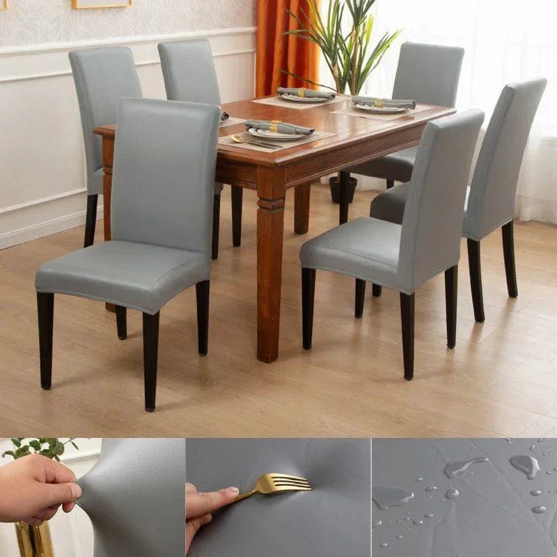 Kit Capas de Cadeira Palace em Couro Ecológico – Elegância Instantânea para Sua Casa