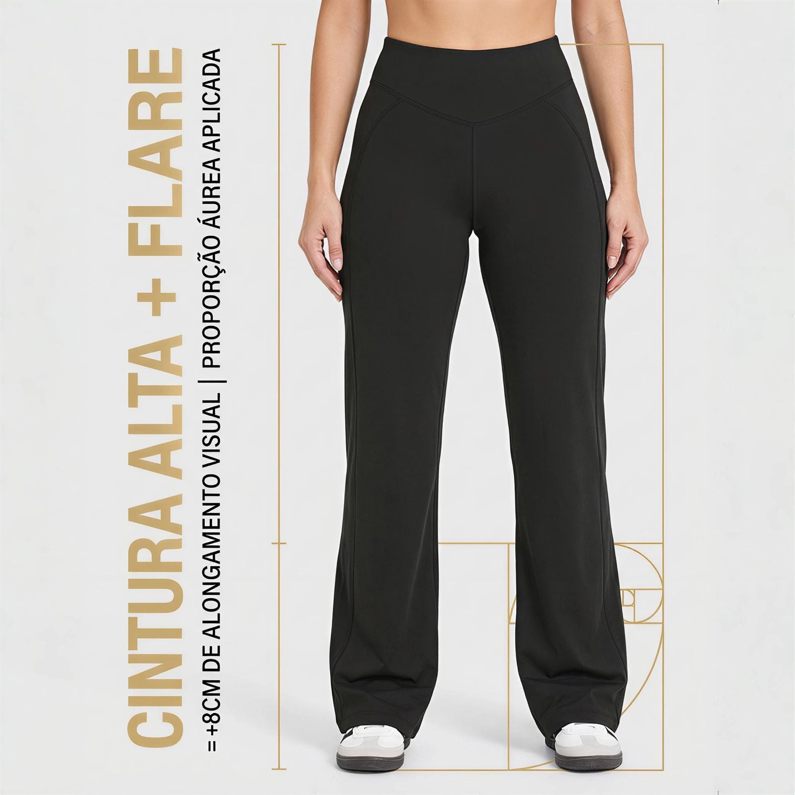 Calça Legging Boca de Sino com Efeito Empina Bumbum