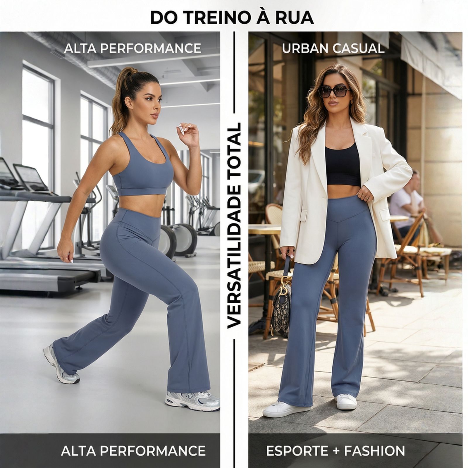 Calça Legging Boca de Sino com Efeito Empina Bumbum