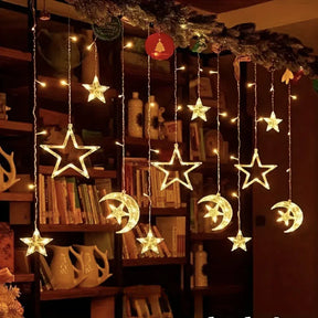 Cortina de LED Estrelas e Lua