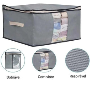 (Compre 1 e leve 2) Caixa Organizadora Ecológica Anti-Poeira e Umidade para Cobertores, Casacos e Roupas - Proteção Contra Insetos e Multiuso